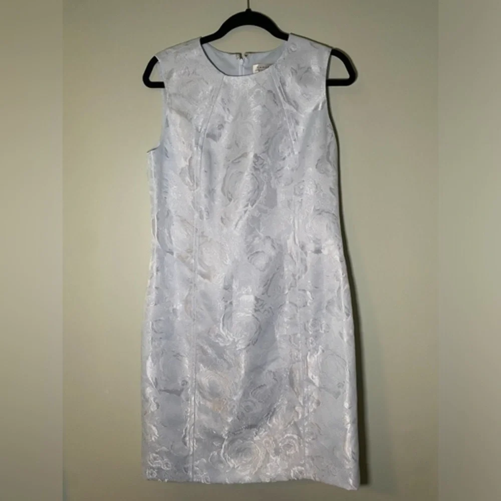 TAHARI ASL Jacquard Silver Blue Sleeveless Dress and Blazer Jacket-Size 10 NWT‎ - Picture 9 of 11